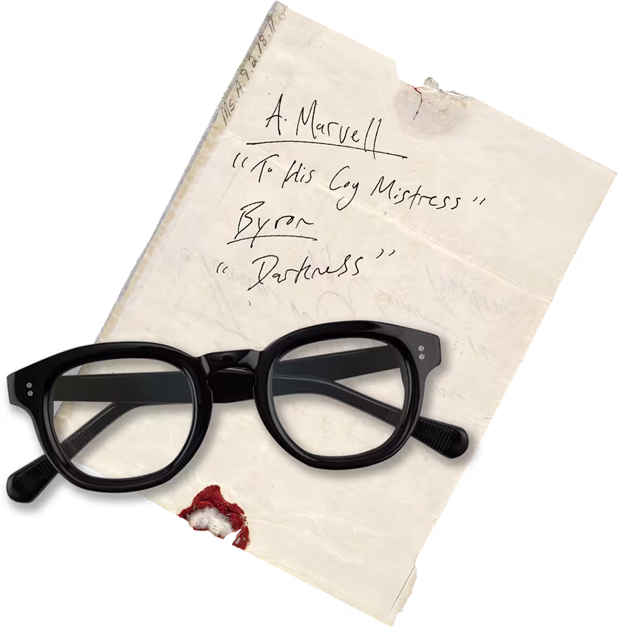 A pair of glasses on paper